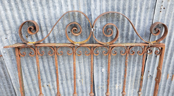 Wrought Iron Gate with Ornate Double Scrolls 35 3/4" W x 37 1/4" T GS00072