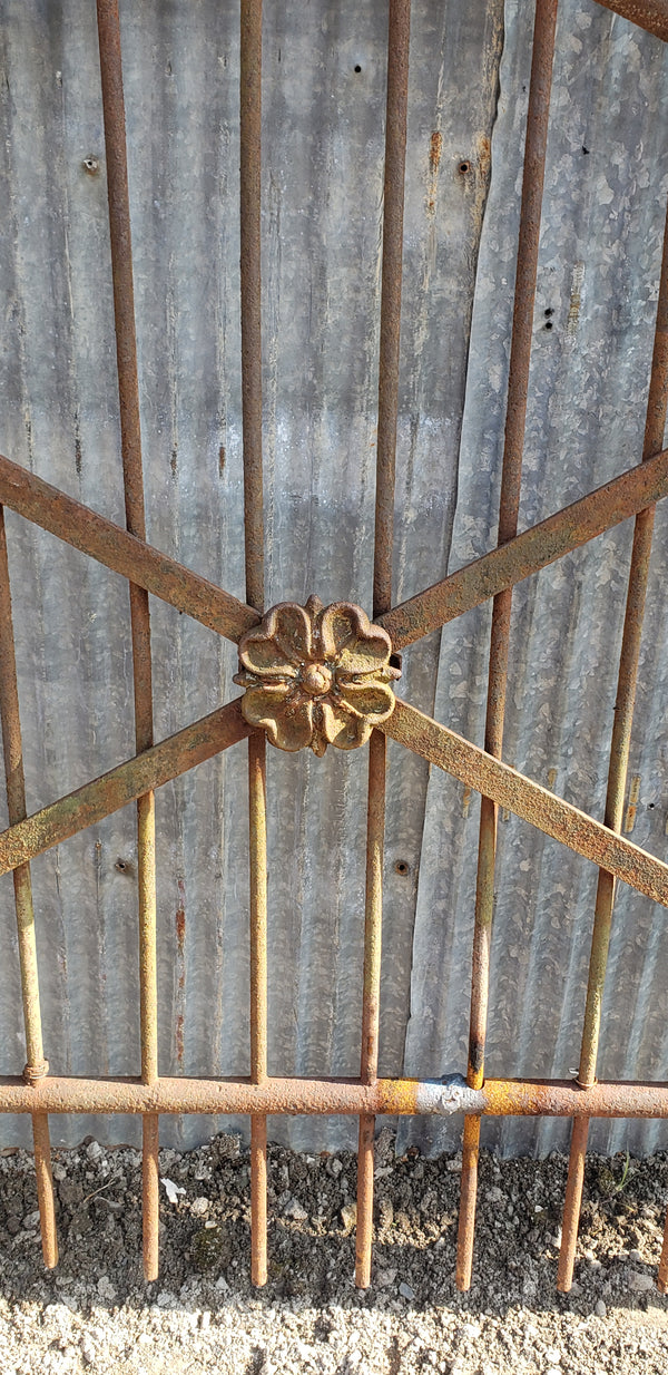 Cross Hatch Wrought Iron Gate with Top Center Arch 44" W x 45" T GS00073