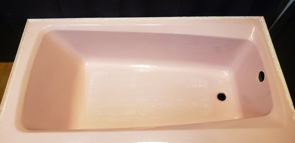 MCM Kohler Champagne Pink 5' Bath Tub w/ Front Skirt Right Drain & Toilet Set GS00129