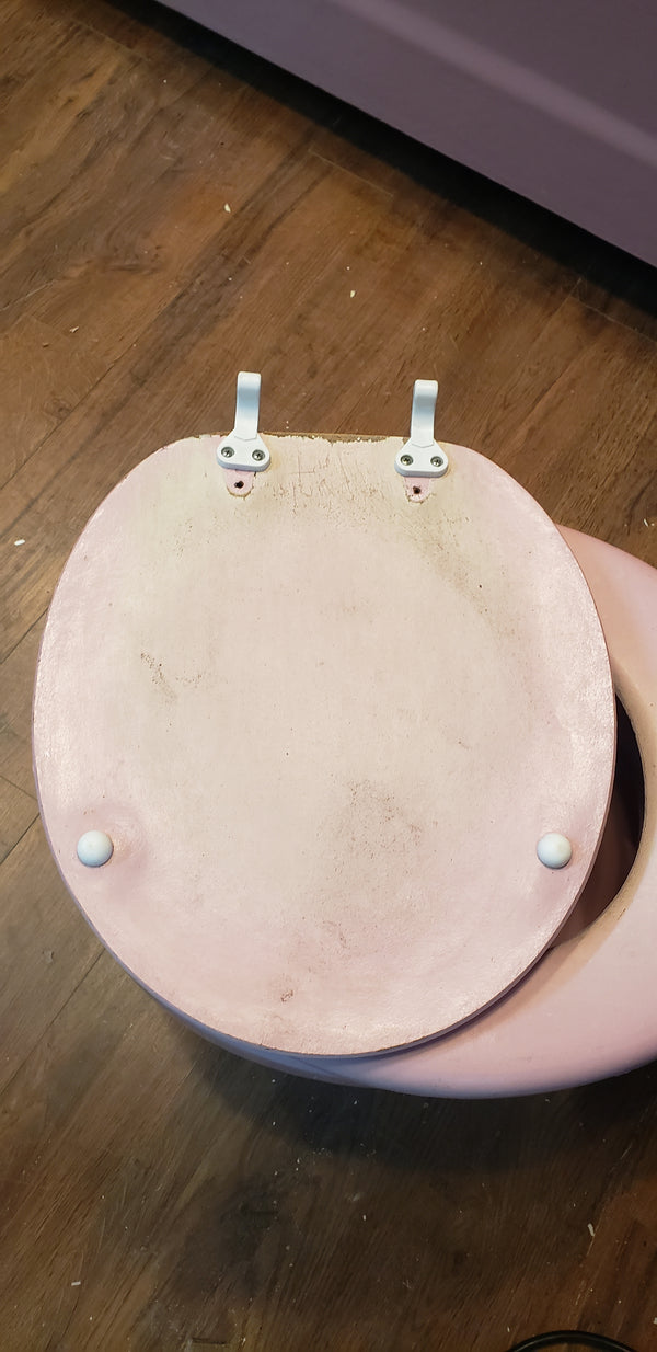 MCM Kohler Champagne Pink 5' Bath Tub w/ Front Skirt Right Drain & Toilet Set GS00129