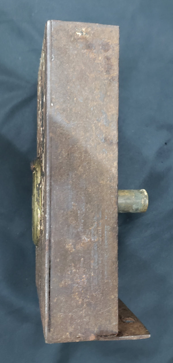 Cast Iron Wine Cellar Rim Lock w/ Ornate Key Escutcheon 6 3/8" x 4 1/2" GS00131