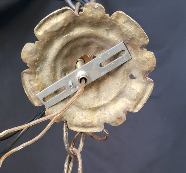 Early 1800's 12 Light Cast Brass Ornate Chandelier 26" x 24" GS00138