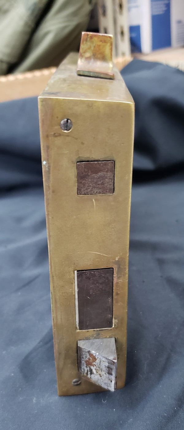 Reproduction Folger Adam Complete Brass Rim Lock Set 9 6/8" x 5 1/2" GS00142