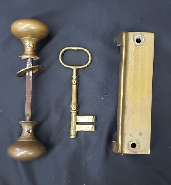 Reproduction Folger Adam Complete Brass Rim Lock Set 9 6/8" x 5 1/2" GS00142