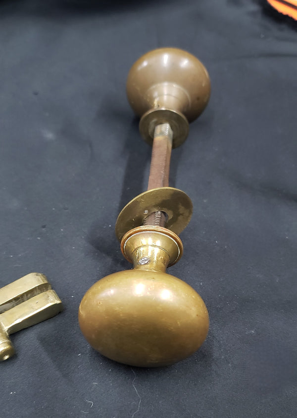Reproduction Folger Adam Complete Brass Rim Lock Set 9 6/8" x 5 1/2" GS00142