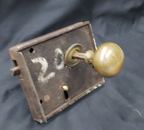Original Carpenter #60 Rim Lock Set with Key 5" x 4 1/8" GS00148