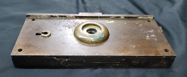1800's Left Side Tall Cast Iron Rim Lock 8 3/4" x 4" GS00152