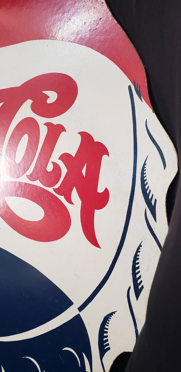Vintage Pepsi : Double Dot Bottle Cap Sign 30" x 28" GS00193B