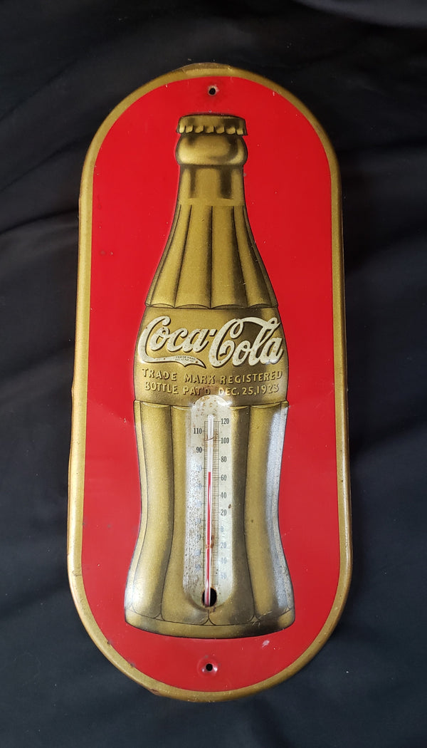 1938 Coca Cola Gold Anniversary Wall Thermometer 16" x 6 3/4" GS00197