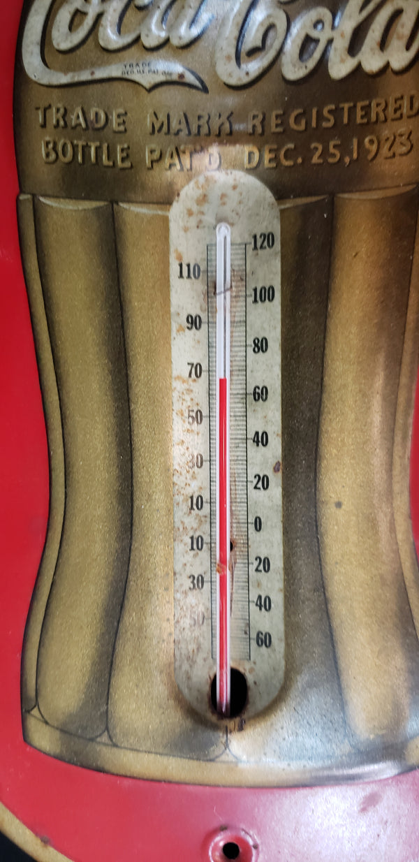 1938 Coca Cola Gold Anniversary Wall Thermometer 16" x 6 3/4" GS00197