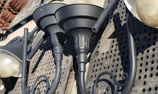 Pair of Exterior Building/Home or Landscaping Lights on Curved Poles GS00225