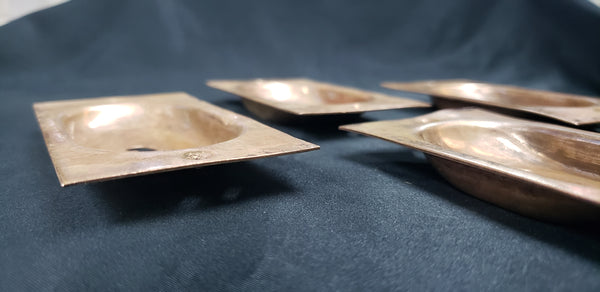 Set of 4 Red Brass Pocket Door Escutcheon Plates 4" x 2 1/8" GS00232
