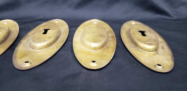 Set of 4 Brass Pocket Door Escutcheon Plates 7" x 2 3/8" GS00246