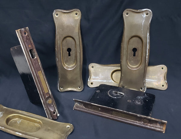 Pocket Door Lock Set with 4 Escutcheon Plates  GS00247