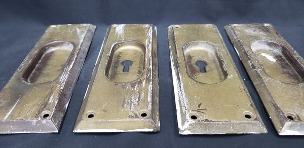Set of 4 Pocket Door Escutcheon Plates 7" x 2 1/2" GS00254