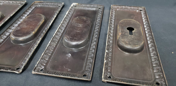 Set of 4 Egg & Dart Pocket Door Escutcheon Plates 7" x 2 1/2" GS00258