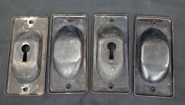 Set of 4  Pocket Door Escutcheon Plates 4 1/4" x 2" GS00256