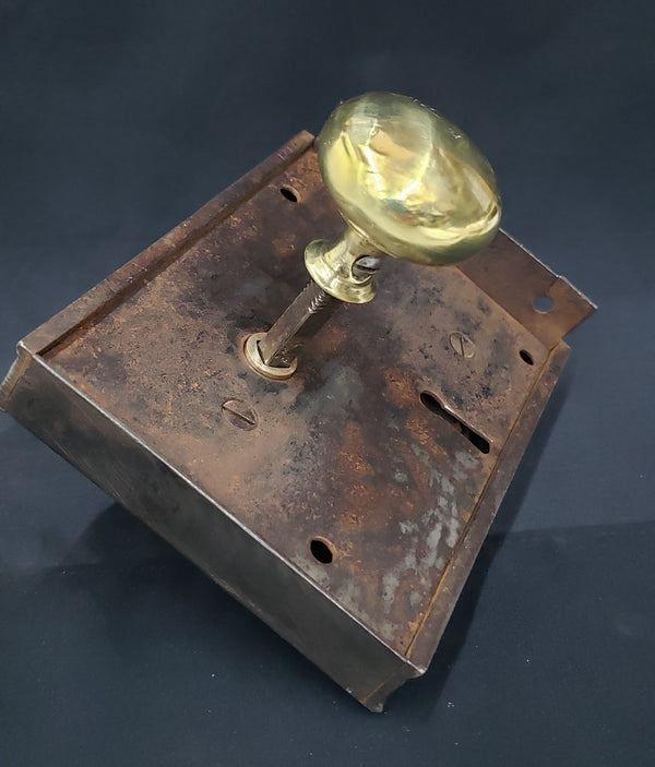 Restored Left Side Carpenter & Tildesley Lock Set with Key 6" x  4 3/8" GS00260