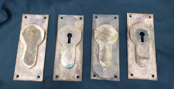 Restored Eastlake Brass Pocket Door Escutcheon Plates 5 1/8" x 2 1/8" GS00264