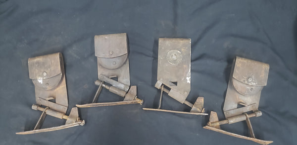 Set of 4 Tall Cast Iron Pocket Door Rollers 8" Tall x 6 3/4" Wide GS00275