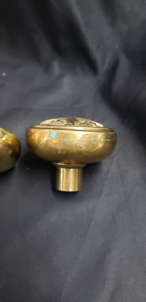 Set of Hand Crafted Cast Brass Star of Texas Door Knob Set GS00282