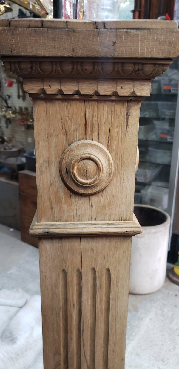 Restored Tapered Fluted Wooden Newel Post  46 3/4" Tall x 7" Square GS00308