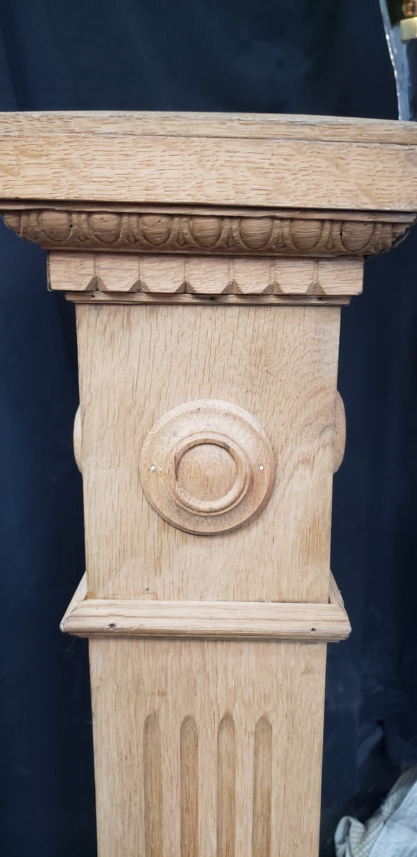 Restored Tapered Fluted Wooden Newel Post  46 3/4" Tall x 7" Square GS00308