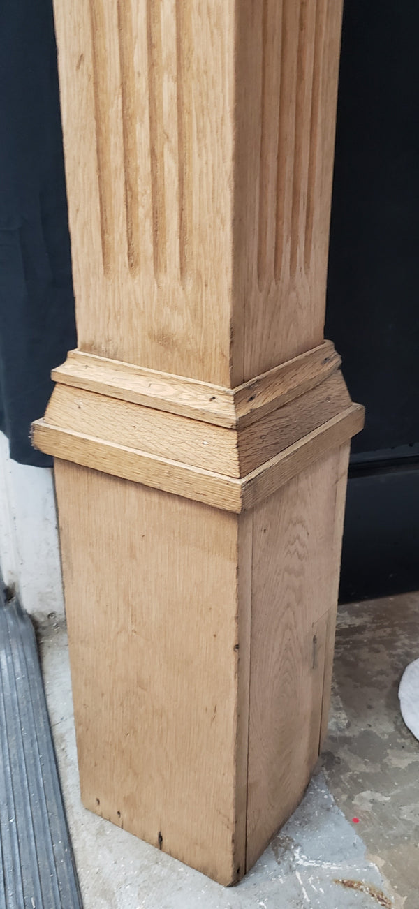 Restored Tapered Fluted Wooden Newel Post  46 3/4" Tall x 7" Square GS00308