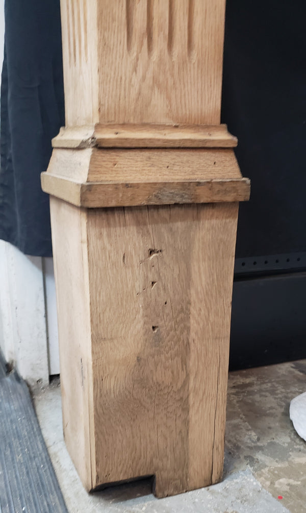 Restored Tapered Fluted Wooden Newel Post  46 3/4" Tall x 7" Square GS00308