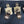 Load image into Gallery viewer, 4 Large Solid Brass Square Furniture Leg Cap Covers with Casters GS00335