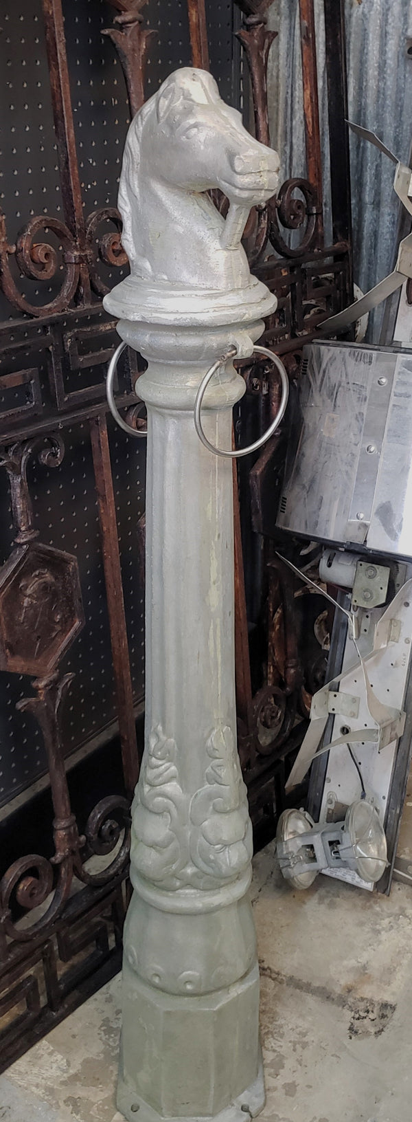 Ornate Cast Aluminum Horse Head Hitching Post 46 1/2" x 6" GS00354