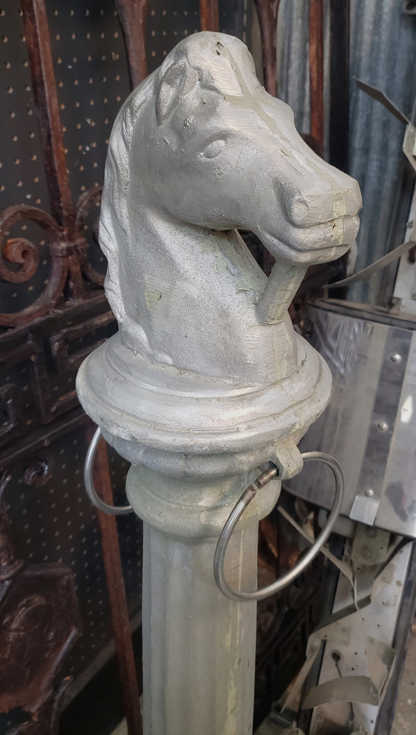 Ornate Cast Aluminum Horse Head Hitching Post 46 1/2" x 6" GS00354