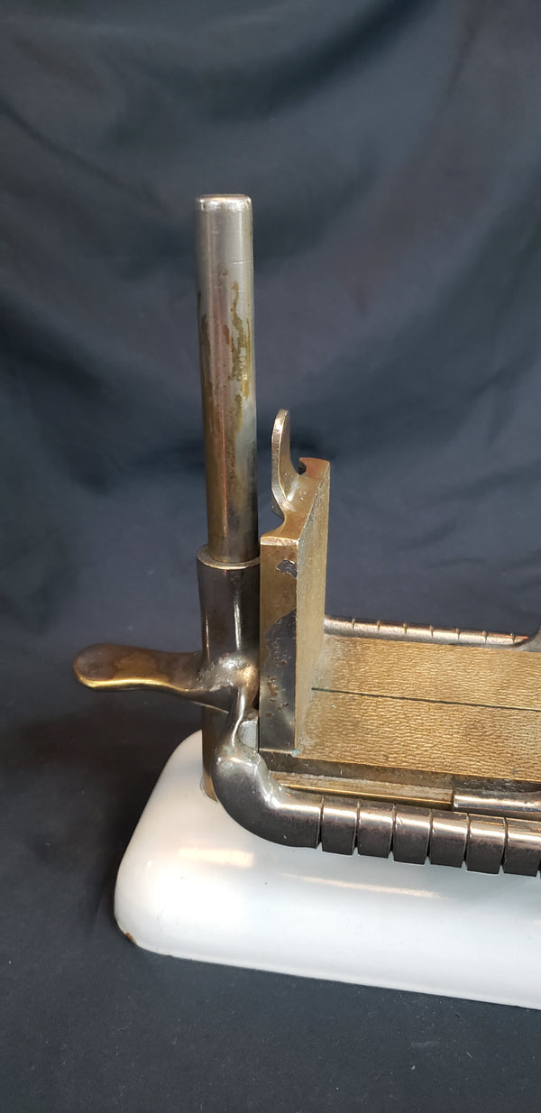 Early 1900's Cast Iron & Porcelain Manual Butter Patty Cutter by Elgin GS00362