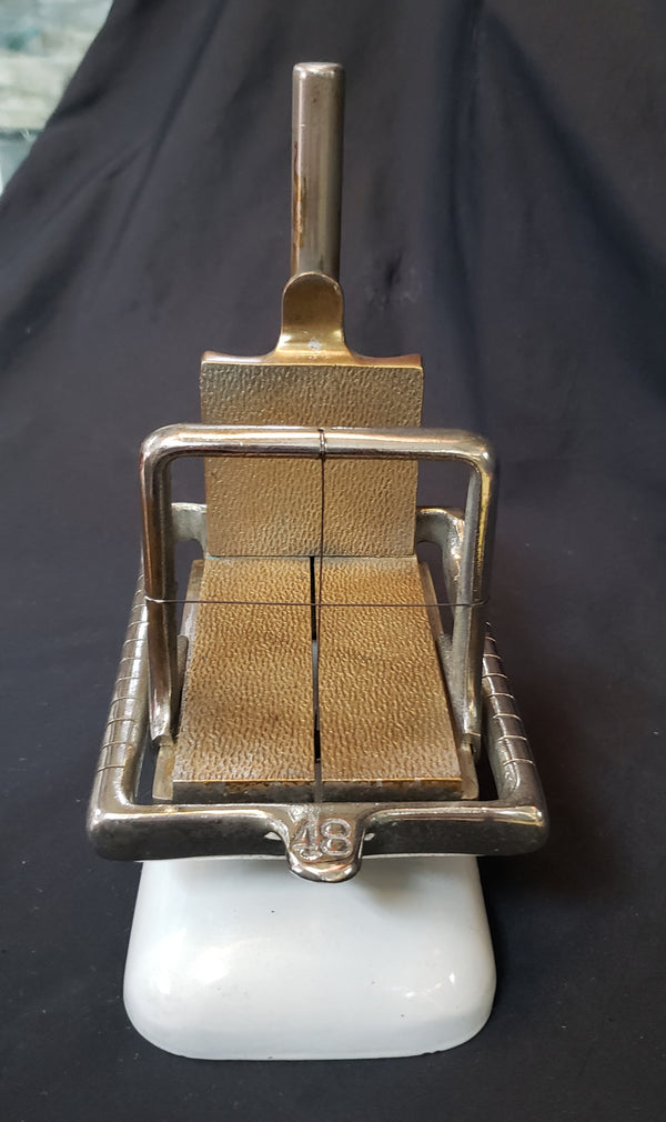 Early 1900's Cast Iron & Porcelain Manual Butter Patty Cutter by Elgin GS00362