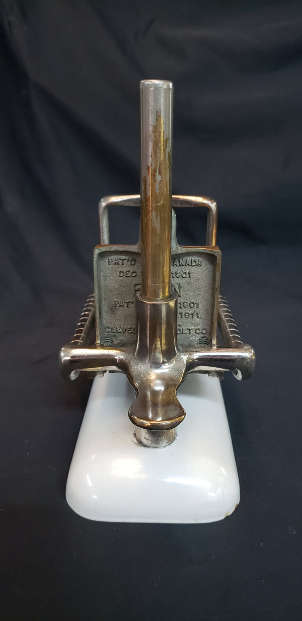 Early 1900's Cast Iron & Porcelain Manual Butter Patty Cutter by Elgin GS00362