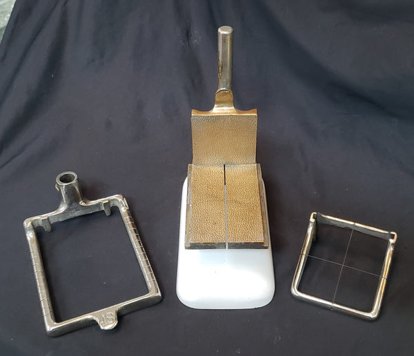 Early 1900's Cast Iron & Porcelain Manual Butter Patty Cutter by Elgin GS00362
