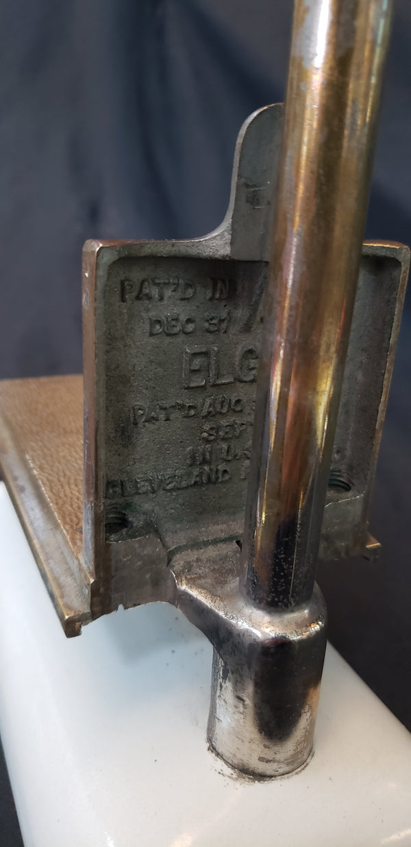 Early 1900's Cast Iron & Porcelain Manual Butter Patty Cutter by Elgin GS00362