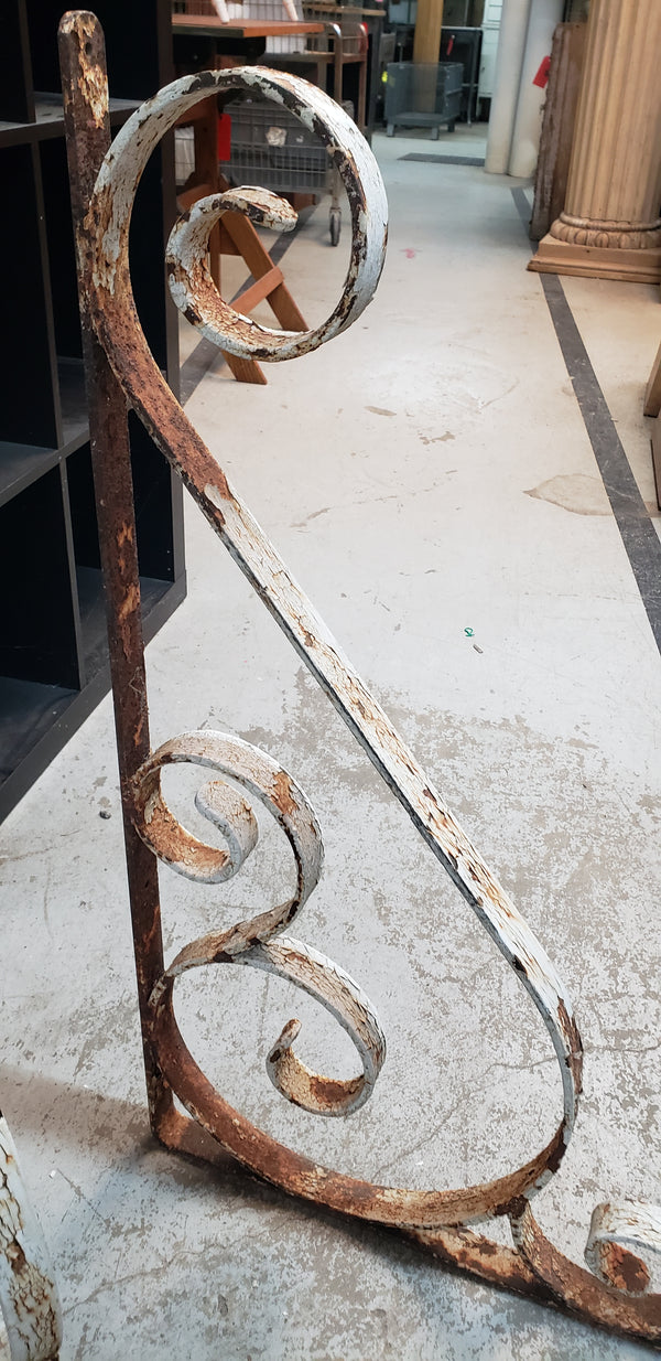 Huge Pair of Wrought Iron Corbel Brackets with Scrolls 34" x 22 1/2" GS00368