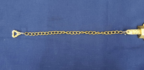 Solid Brass Victorian Eastlake French Door Bolt Lock with Chain GS00378