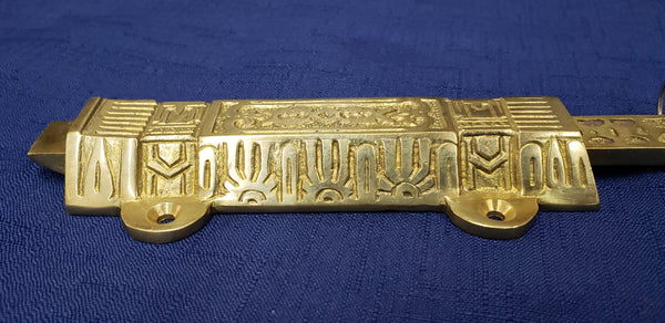 Solid Brass Victorian Eastlake French Door Bolt Lock with Chain GS00378
