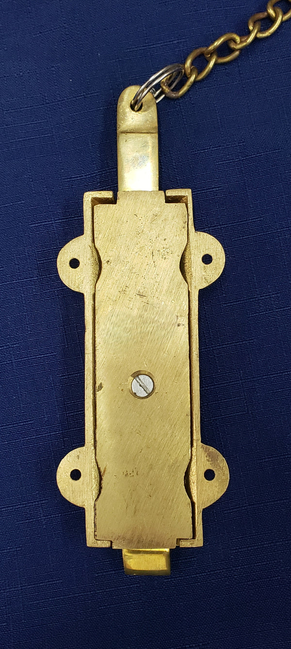 Solid Brass Victorian Eastlake French Door Bolt Lock with Chain GS00378