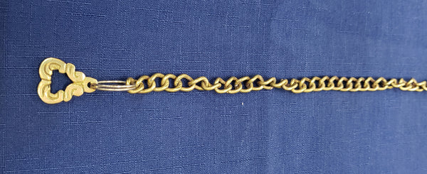 Solid Brass Victorian Eastlake French Door Bolt Lock with Chain GS00379