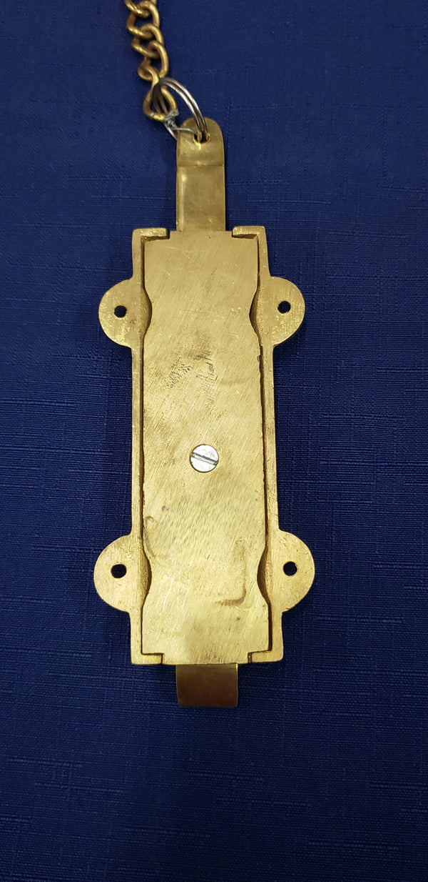 Solid Brass Victorian Eastlake French Door Bolt Lock with Chain GS00379