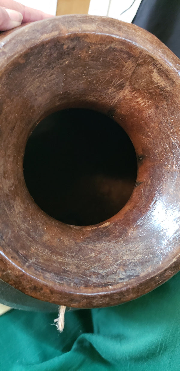 Hand Carved Himachal Water Pot Vessel 14" x 12" GS00395