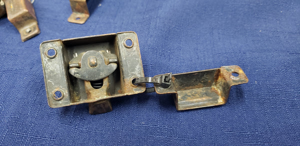 Set of 7 Vintage Cabinet Locks with Keepers & Oval Knobs GS00386