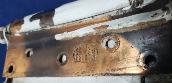 1800's Pair of Bommer Spring Tension Pin Hinges w/ Ball Finials 2" x 7" GS00402