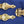 Load image into Gallery viewer, Vintage 3 Piece McRay Ice Box Hinge Set in Brass GS00403