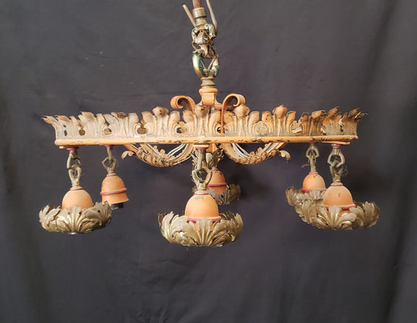 6 Light Ornate Chandelier with Leaf  Designs For Restoration 21" x 11"  GS00404