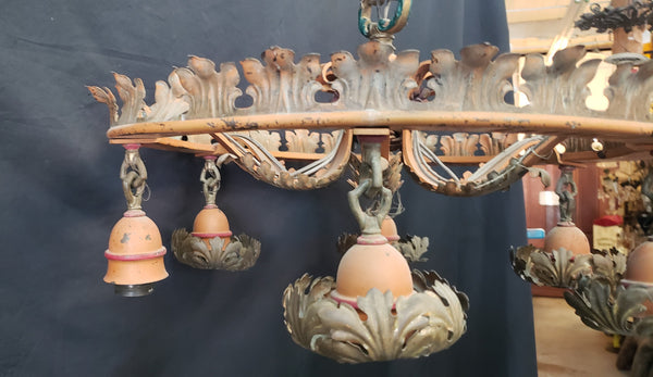 6 Light Ornate Chandelier with Leaf  Designs For Restoration 21" x 11"  GS00404