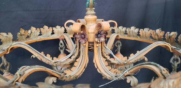 6 Light Ornate Chandelier with Leaf  Designs For Restoration 21" x 11"  GS00404